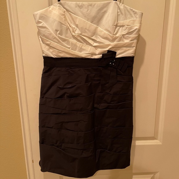 Max & Cleo strapless cocktail dress black & white - Picture 2 of 4